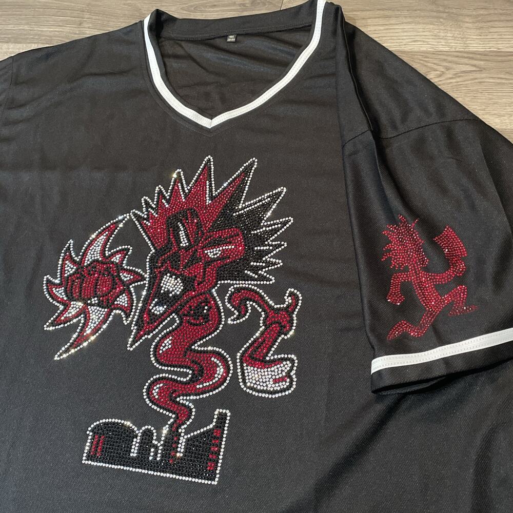 RARE ICP Insane Clown Posse Fearless Fred Fury Rhinestone Football Jersey 5XL
